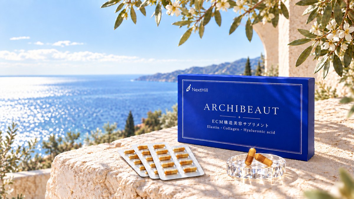 ARCHIBEAUTの化粧箱とシート包装のカプセル